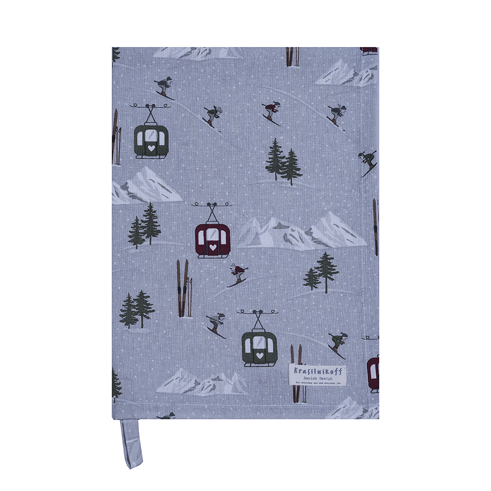 Krasilnikoff Geschirrtuch SKIING