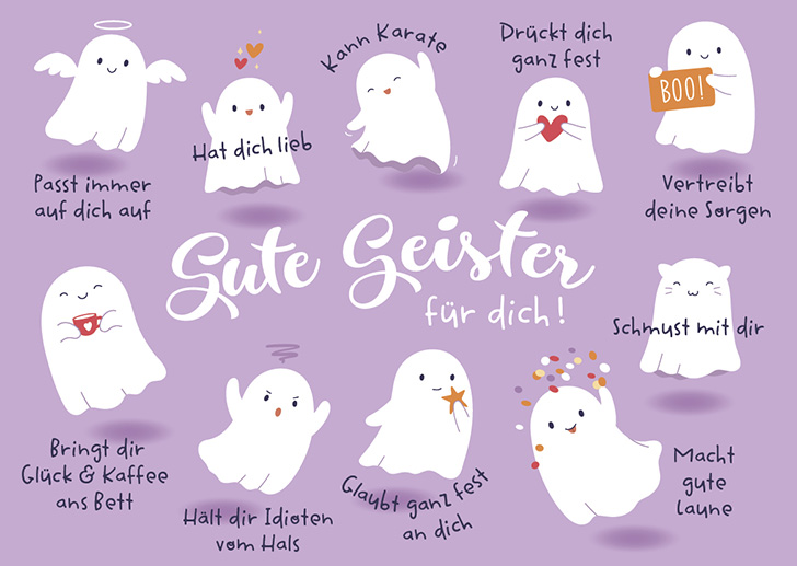 Kunst und Bild - Happy Life - Postkarte - Gute Geister 