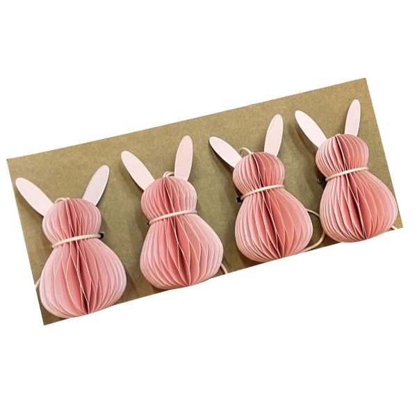 ONLY NATURAL - BIENENWABEN HASEN ROSA - 4ER SET 