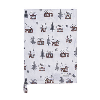 Krasilnikoff Geschirrtuch SWEET HOUSE GRAU