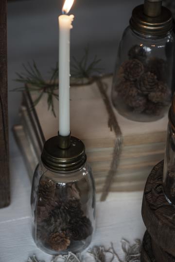 Ib Laursen Dünne hohe Kerze in der Farbe Creme - Durchmesser 1,3 cm / Höhe 20 cm