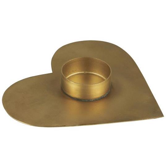 IB Laursen Kerzenhalter Herz Gold für Teelicht 