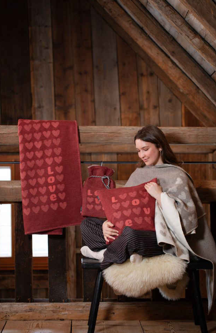 David Fussenegger - KISSENHÜLLE HERZEN/LOVE - ROT