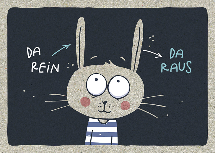 Kunst und Bild - Happy Life - Postkarte - DA REIN, DA RAUS