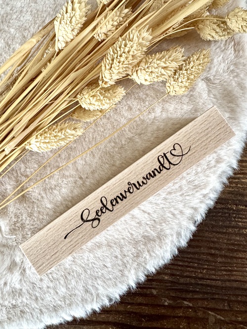 Herz im Holz - Foto- und Kartenständer Seelenverwandt 