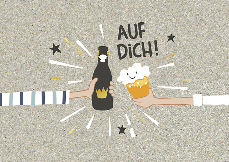 Kunst und Bild - Happy Life - Postkarte - AUF DICH!