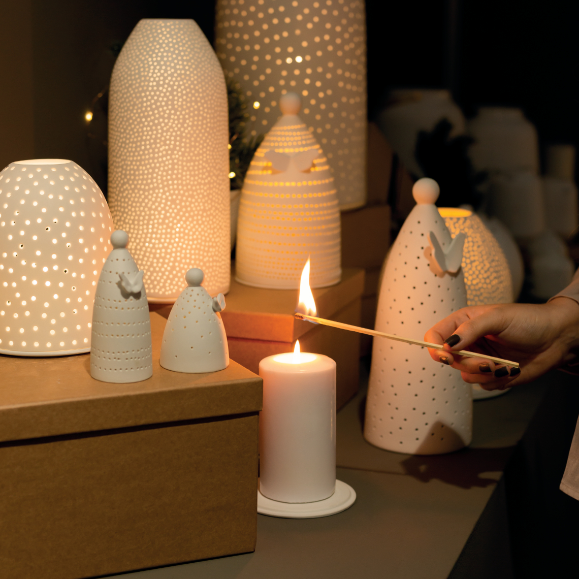 Räder Mini LED Lichtengel Design 2 / Linien-Groß