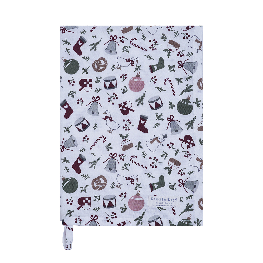 Krasilnikoff Geschirrtuch CHRISTMAS ALLOVER