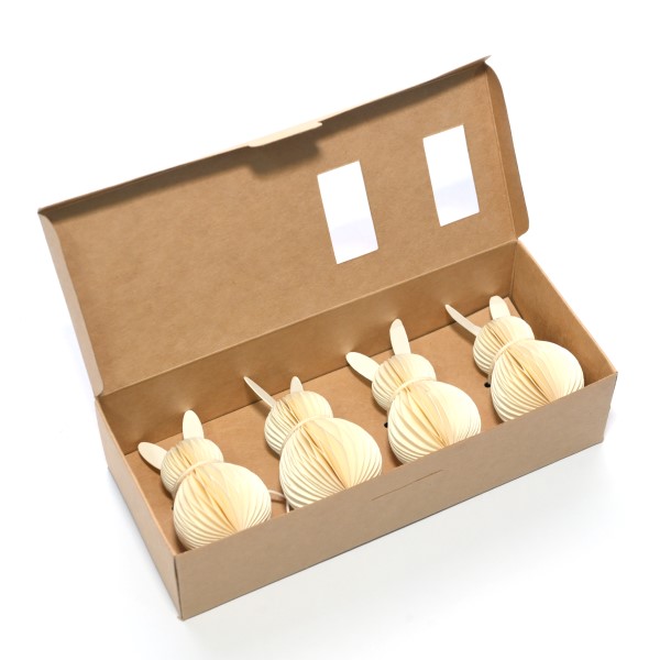 ONLY NATURAL - BIENENWABEN HASEN  CREME - 4ER SET  