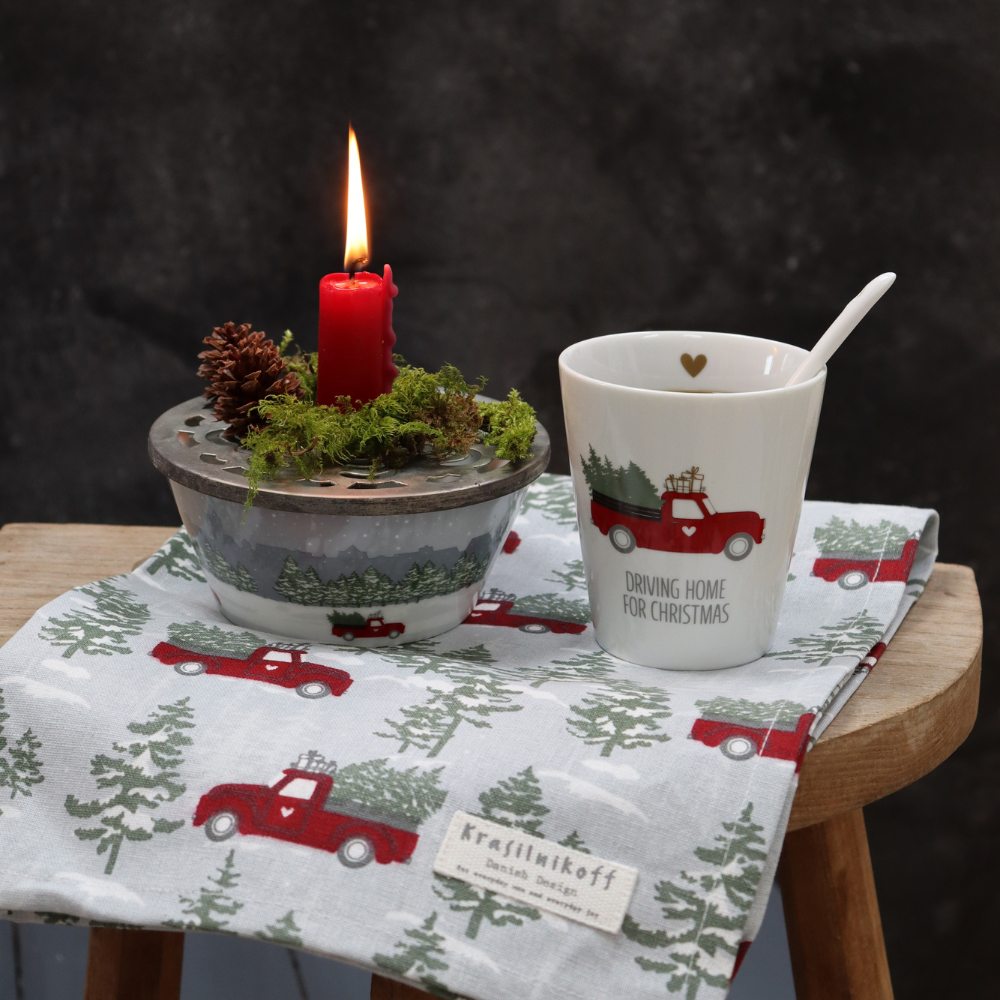 Krasilnikoff HAPPY MUG DRIVING HOME FOR CHRISTMAS TRUCK