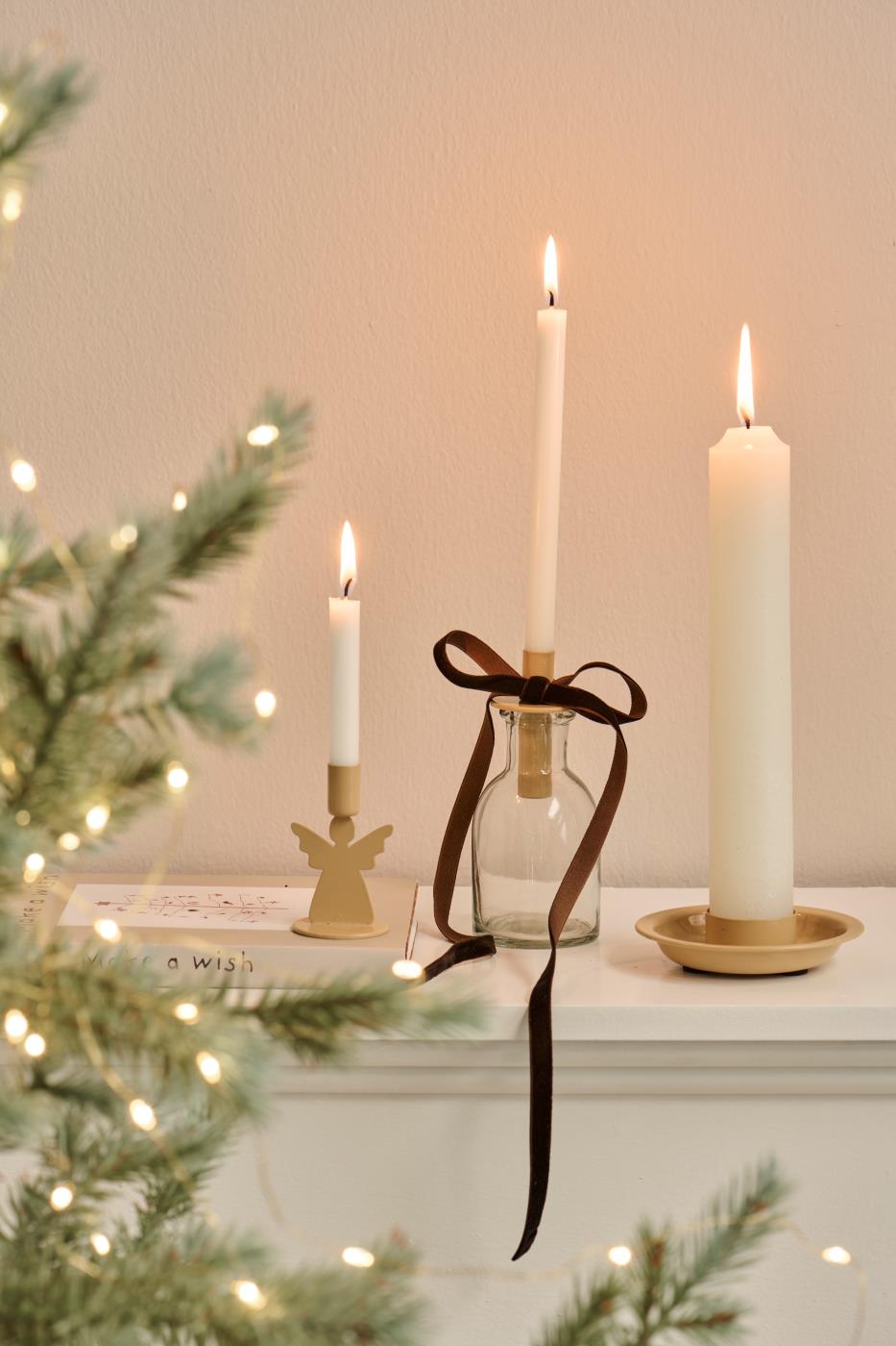 IB LAURSEN KERZENHALTER / FLASCHENSTECKER BEIGE FÜR KERZE Ø 1,3 cm  