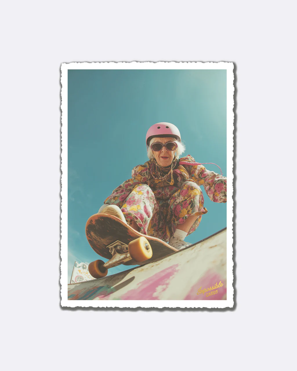 ChicMic Impossible Postkarte - Skating Granny
