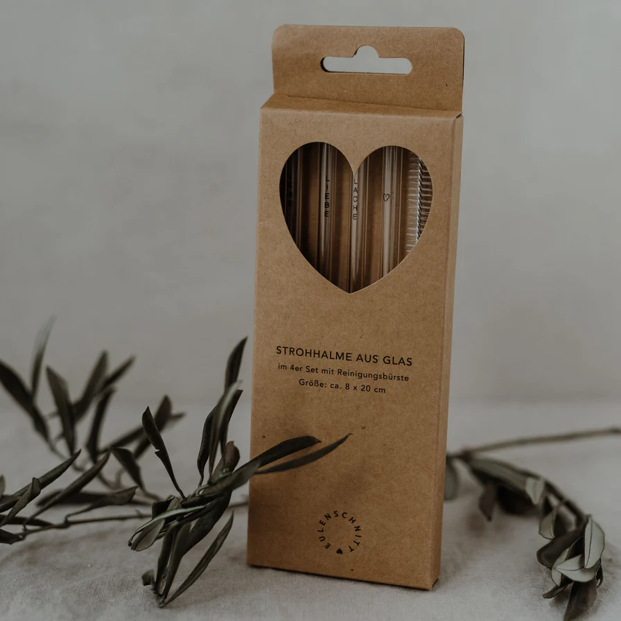 Eulenschnitt Strohhalme Lebe Liebe Lache - Länge 20 cm 