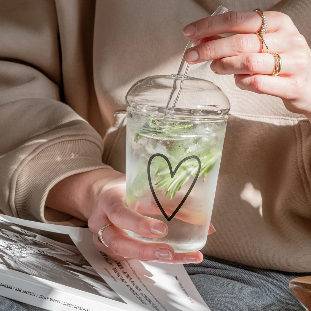 Eulenschnitt Glasdeckel für Trinkglas