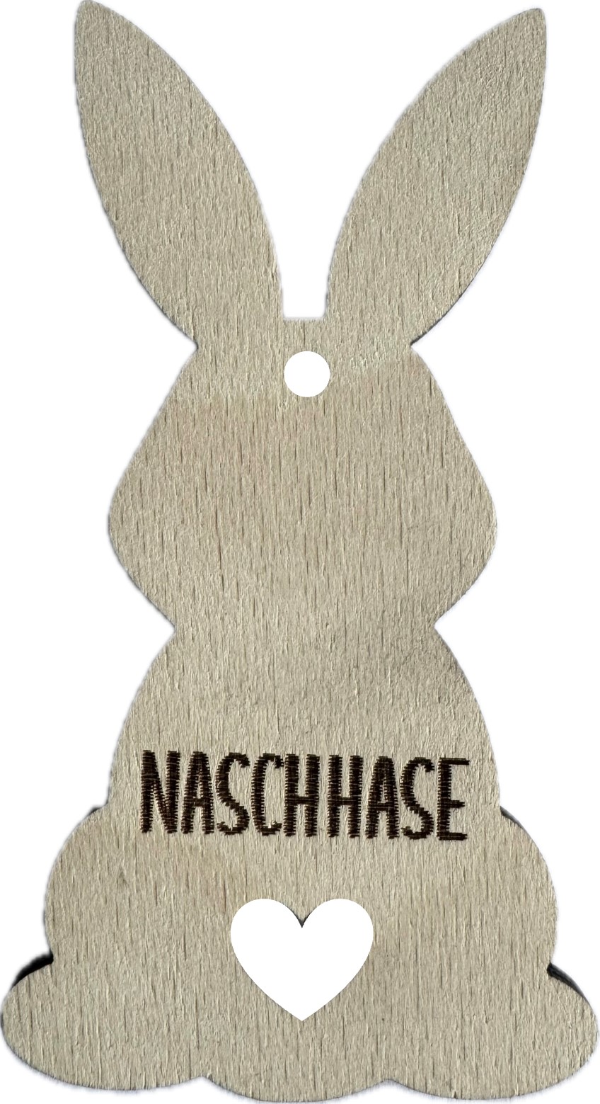 Herz im Holz - Anhänger Hase - NASCHHASE