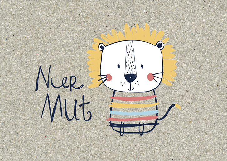 Kunst und Bild - Happy Life - Postkarte - Nur Mut