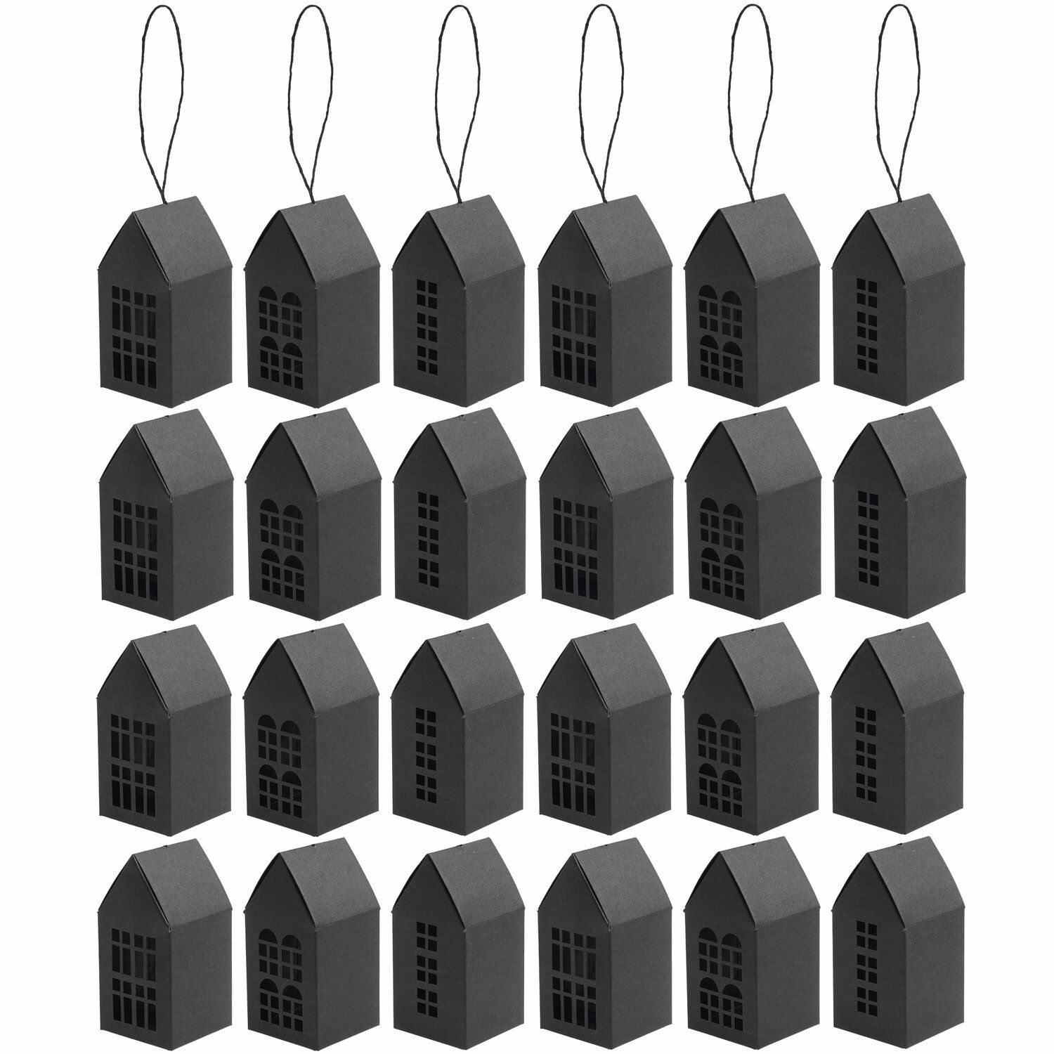 Rico Design Adventskalender Papphäuser Schwarz - 24 Stück  