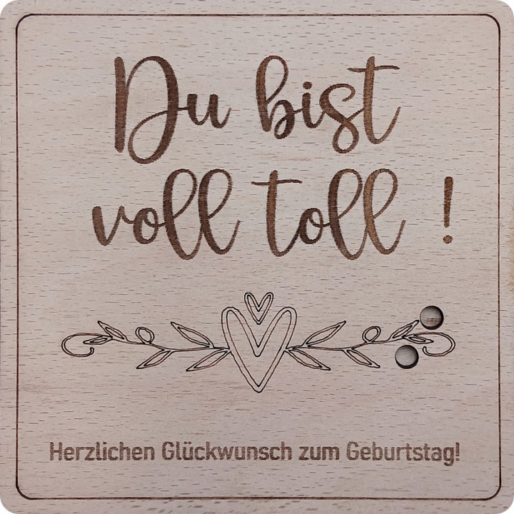 Herz im Holz - Geldkarte DU BIST VOLL TOLL