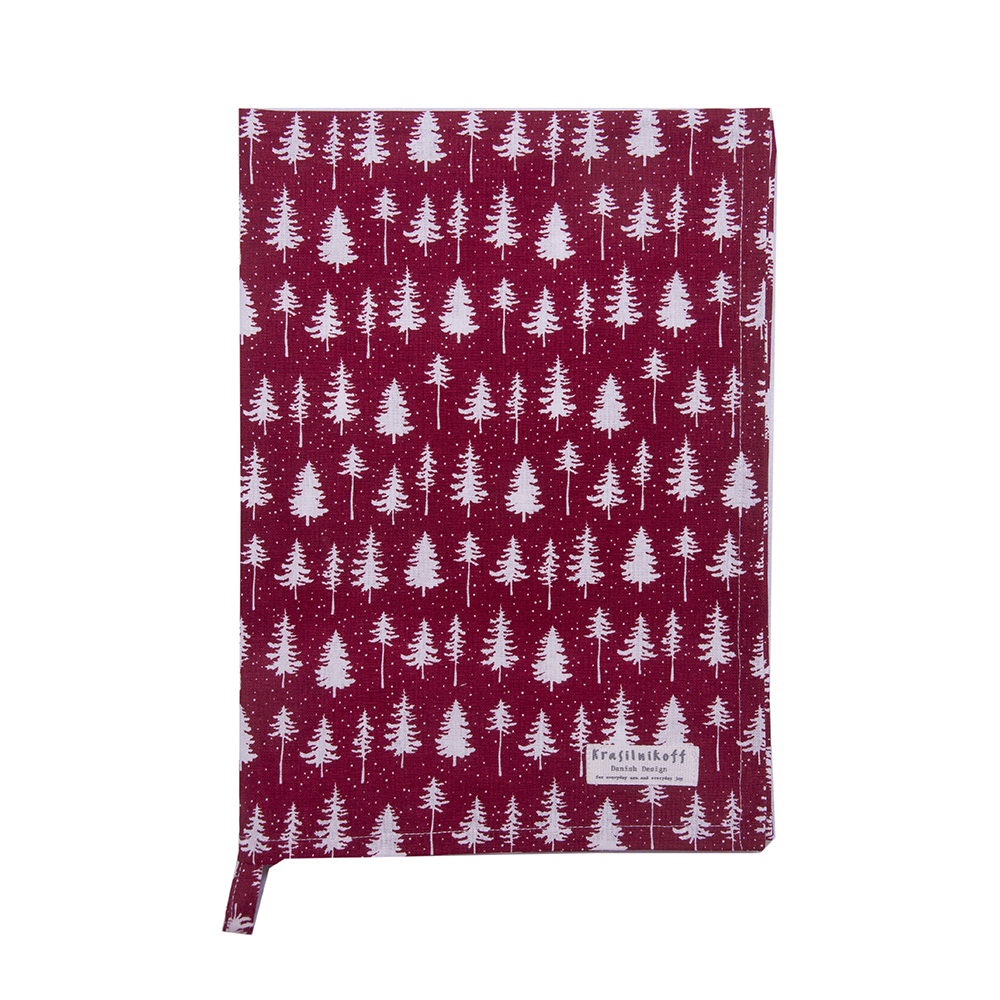 Krasilnikoff Geschirrtuch CHRISTMAS FOREST ROT