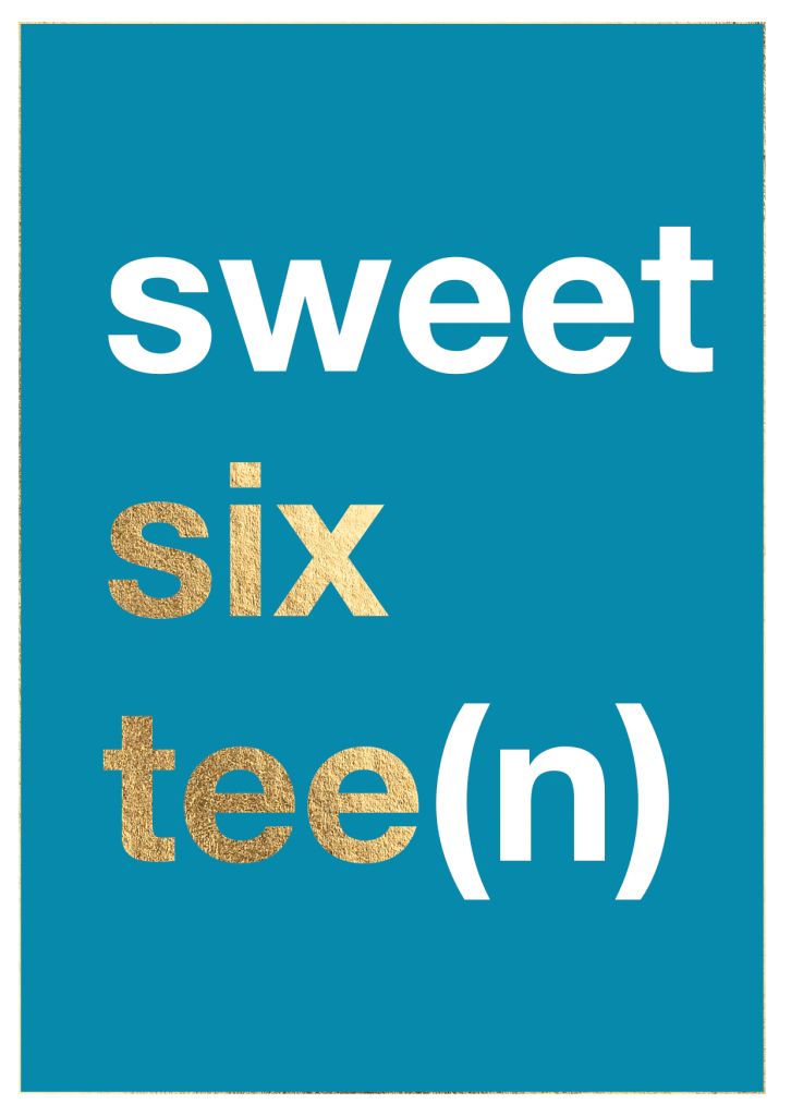 Cityproduct - Klappkarte mit Umschlag - Sweet sixtee(n)