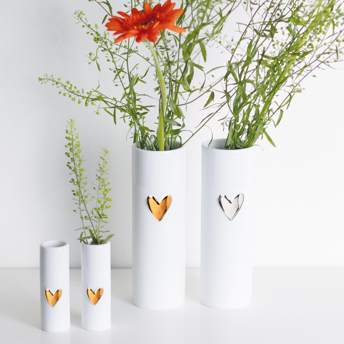 RÄDER VASE - HERZ SILBER