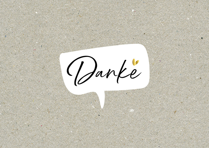 Kunst und Bild - Happy Life - Postkarte - Danke