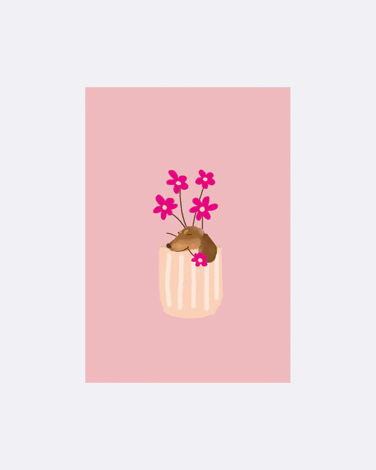 ChicMic YAY Postkarte - DACKEL - BLUMEN 