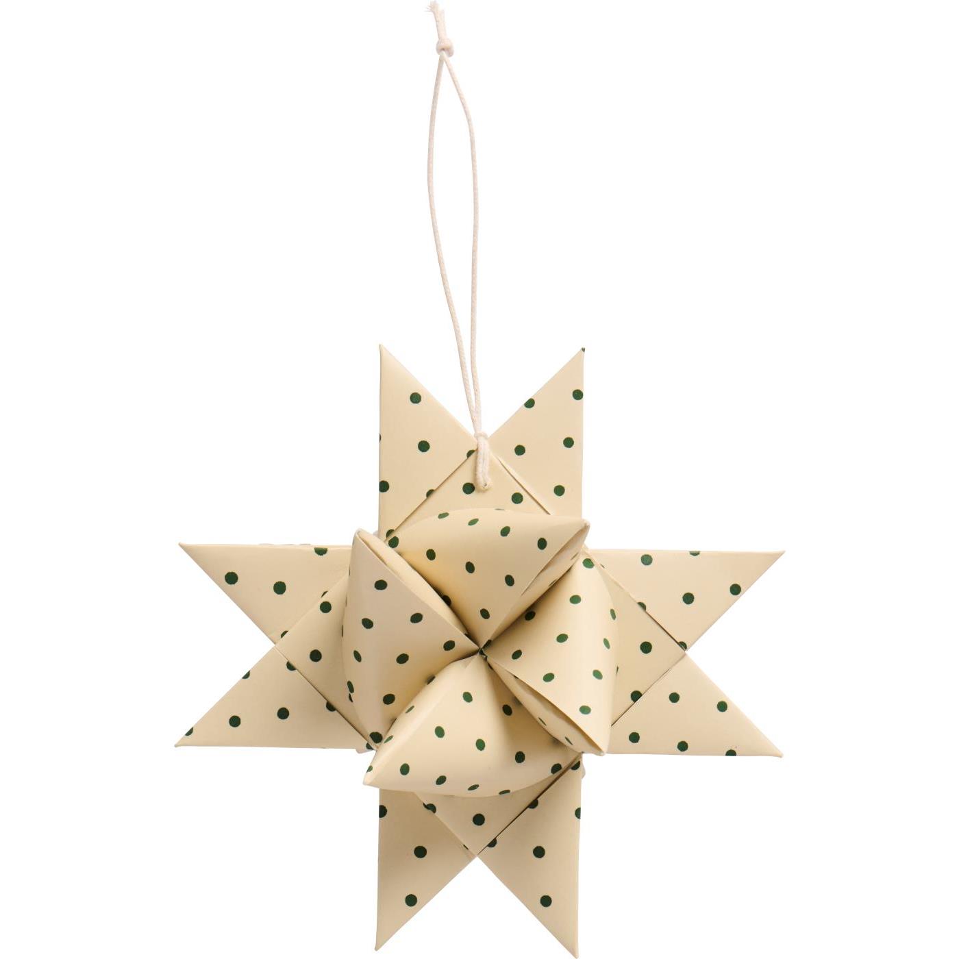 IB LAURSEN GEFLOCHTENER STERN ZUM HÄNGEN - KLEIN MIT GRÜNEN PÜNKTCHEN 