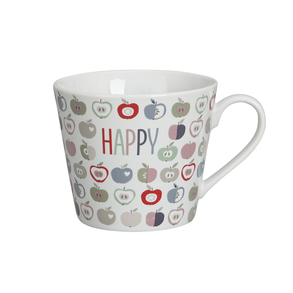 Krasilnikoff Tasse - HAPPY - APFEL