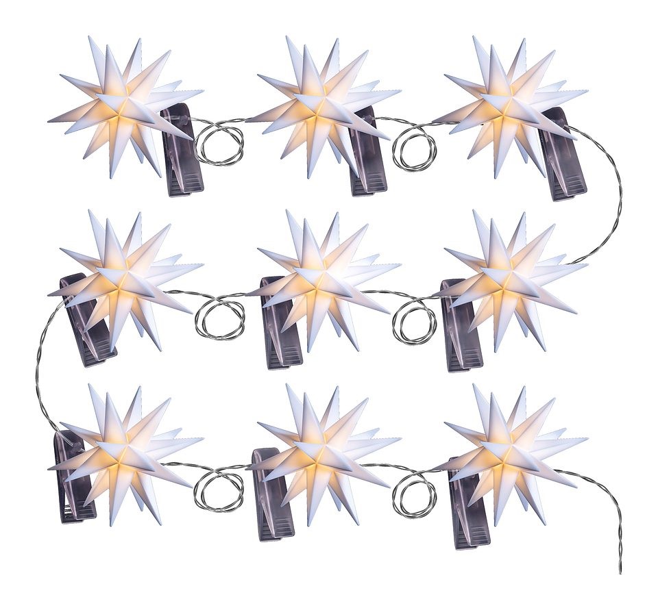 Sterntaler Baby Sternenkette - Weiß - In- und Outdoor - 9 Sterne mit einem Durchmesser von je 8 cm 