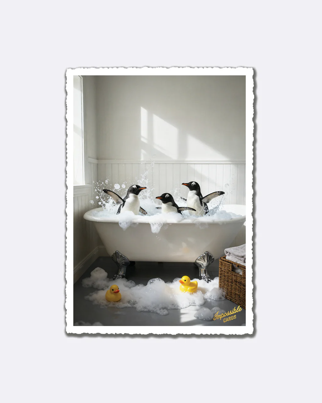ChicMic Impossible Postkarte - Badende Pinguine