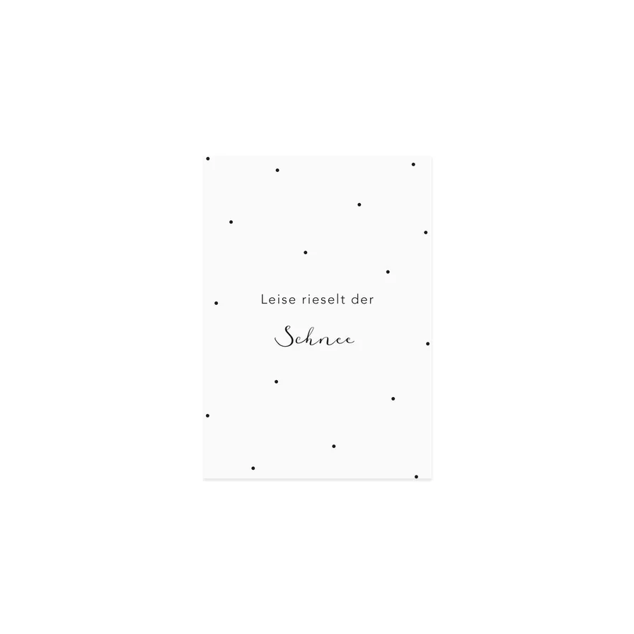 Eulenschnitt Postkarte Leise rieselt der Schnee