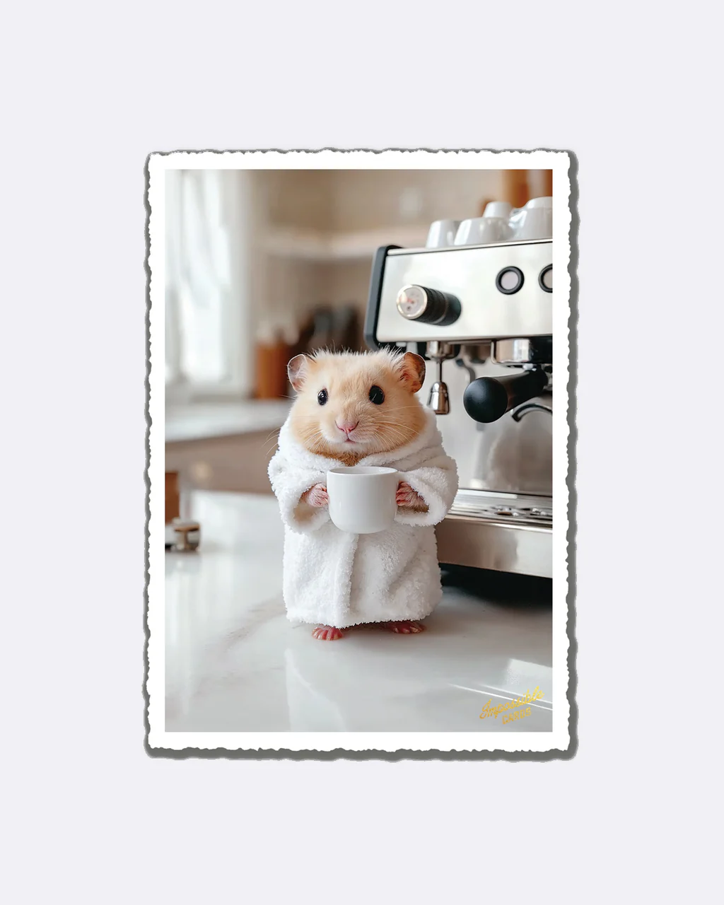 ChicMic Impossible Postkarte - Hamster mit Kaffee