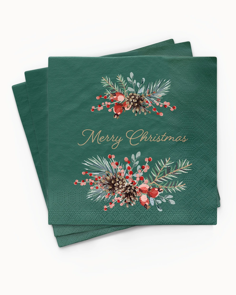 chic.mic - Papierservietten Weihnachten - Tannenzweige und Beeren - Christmas Bouquet