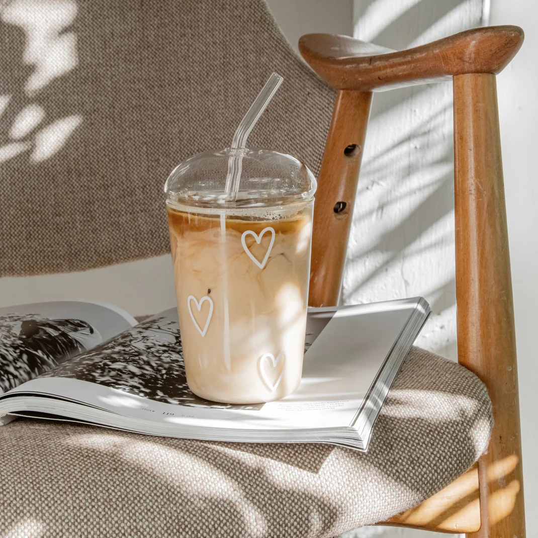 Eulenschnitt Glasdeckel für Trinkglas