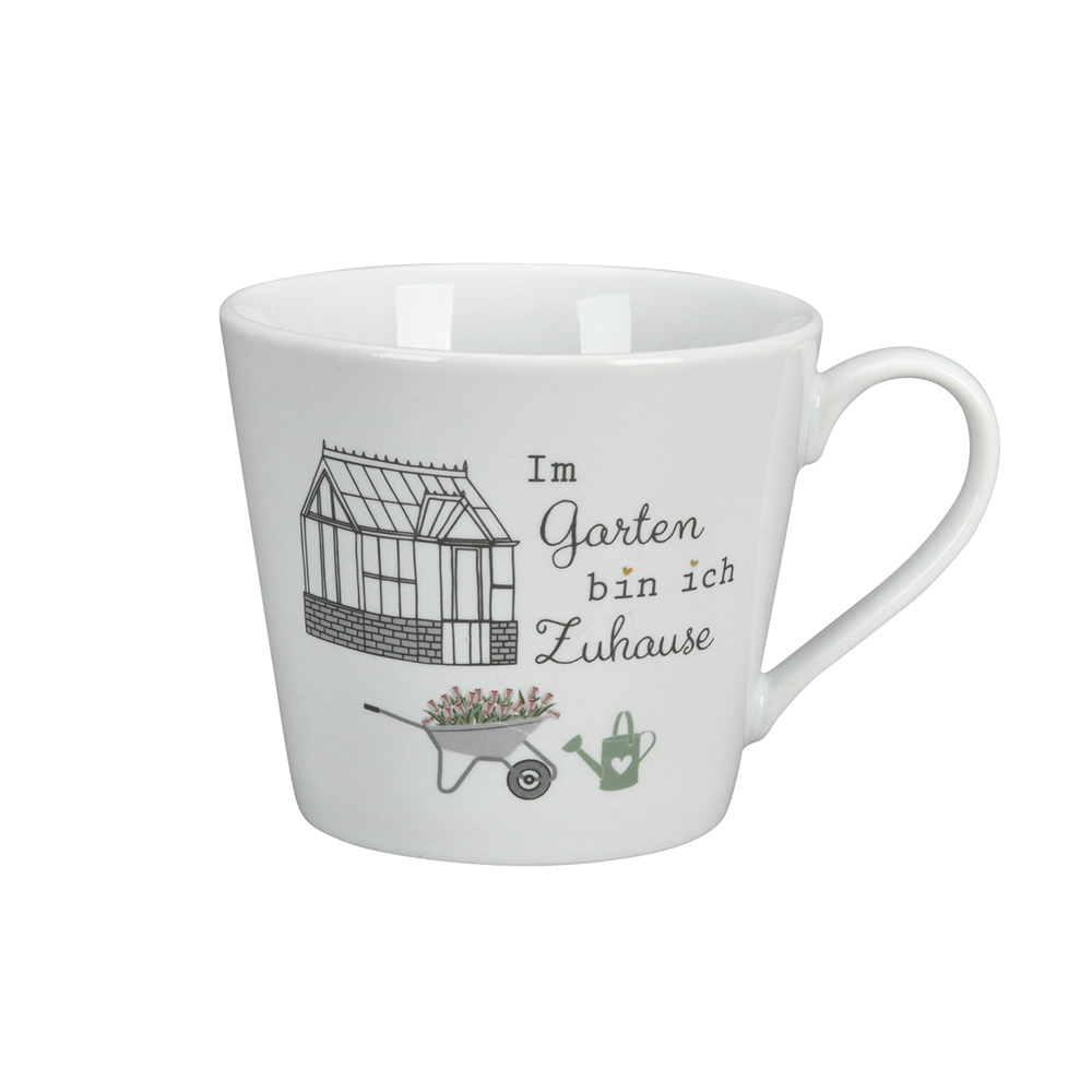Krasilnikoff Tasse - IM GARTEN BIN ICH  ZUHAUSE