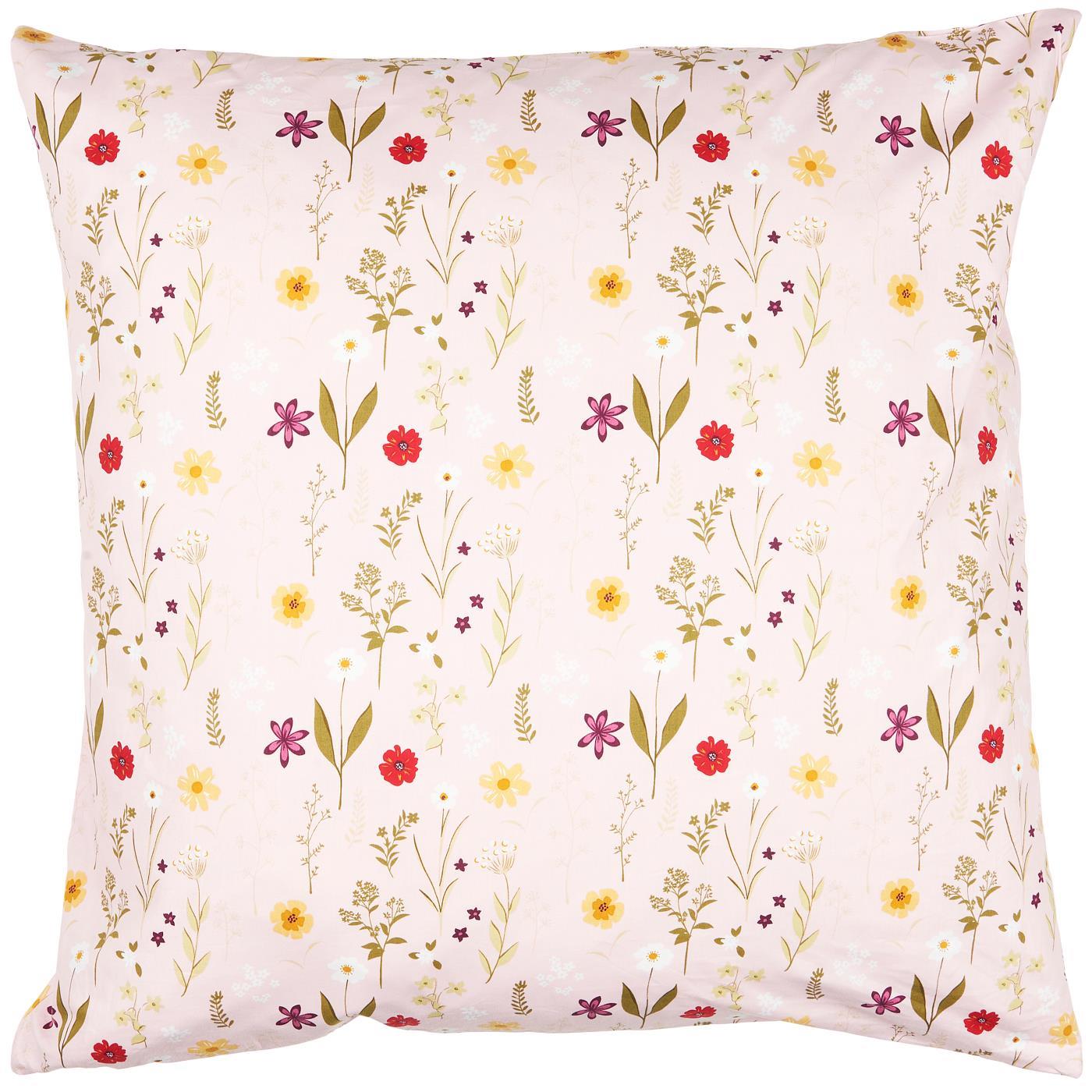 IB LAURSEN KISSENBEZUG  ROSA MIT GARTENBLUMEN; 60 x 60 cm