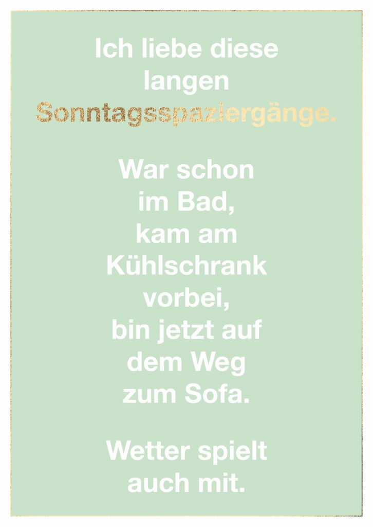 Cityproduct - Postkarte - Ich liebe diese langen Sonntagsspaziergänge.