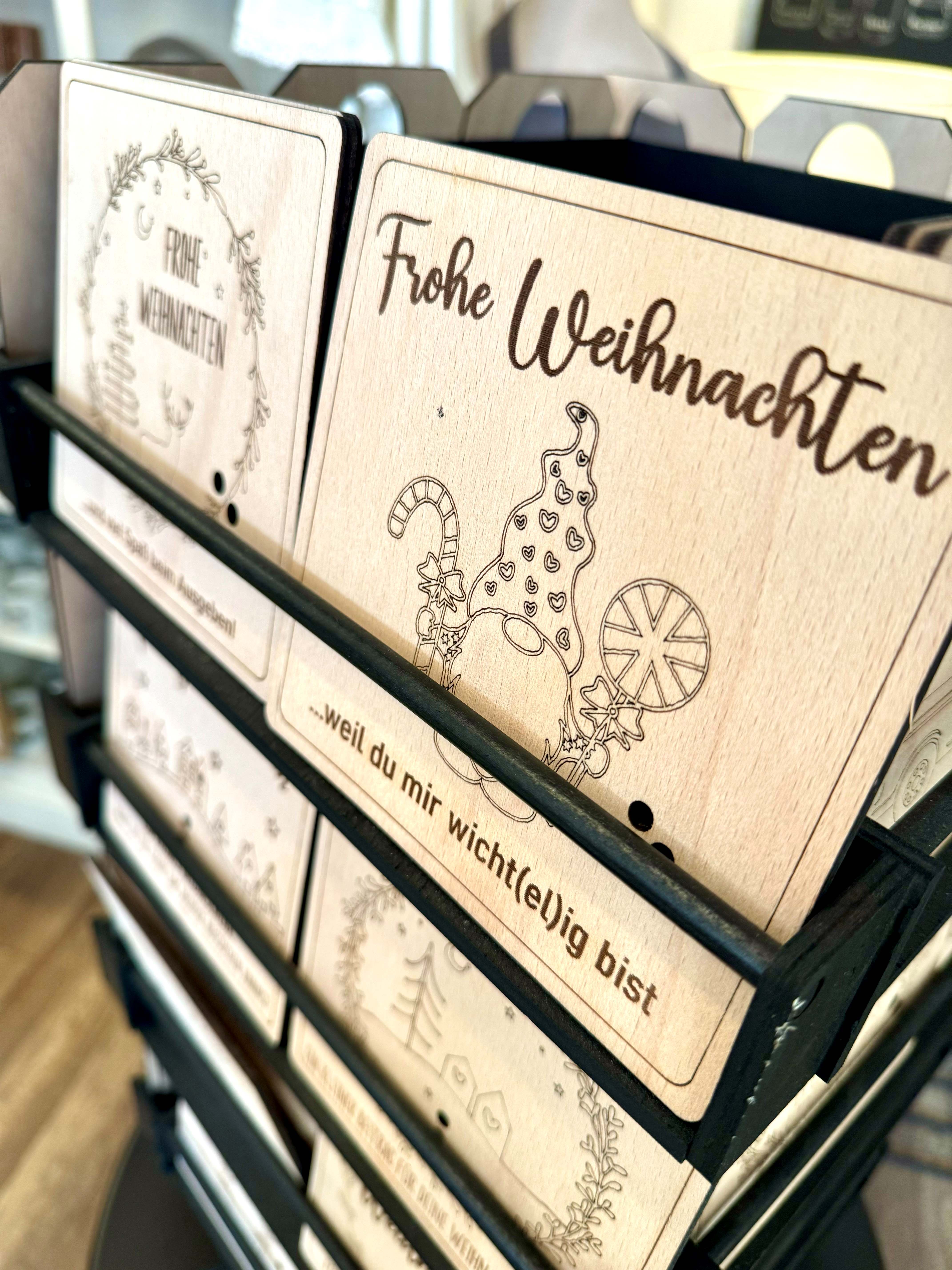 Herz im Holz - Geldkarte - FROHE WEIHNACHTEN - Wichtel 