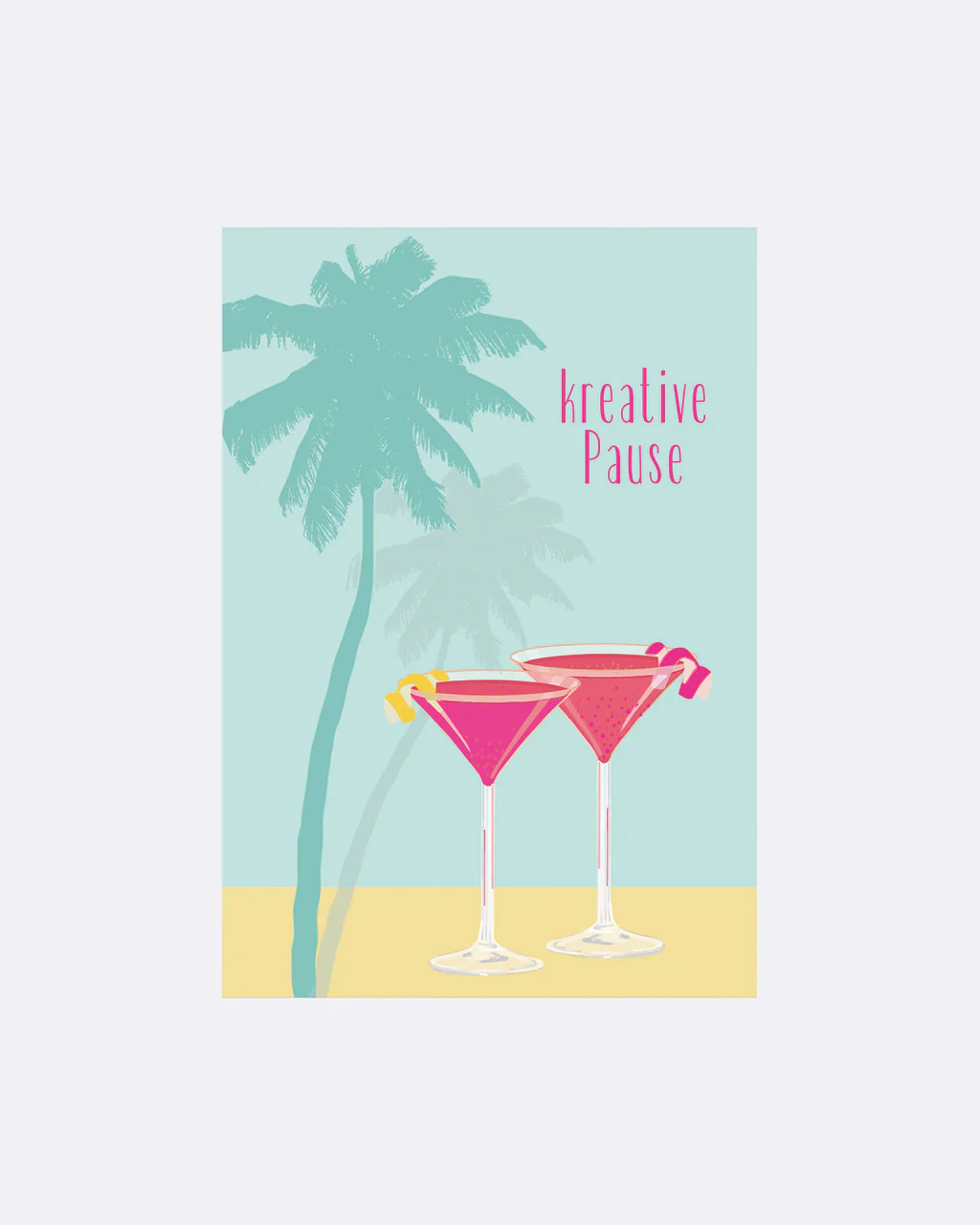 ChicMic YAY Postkarte - Kreative Pause Cocktail Gläser