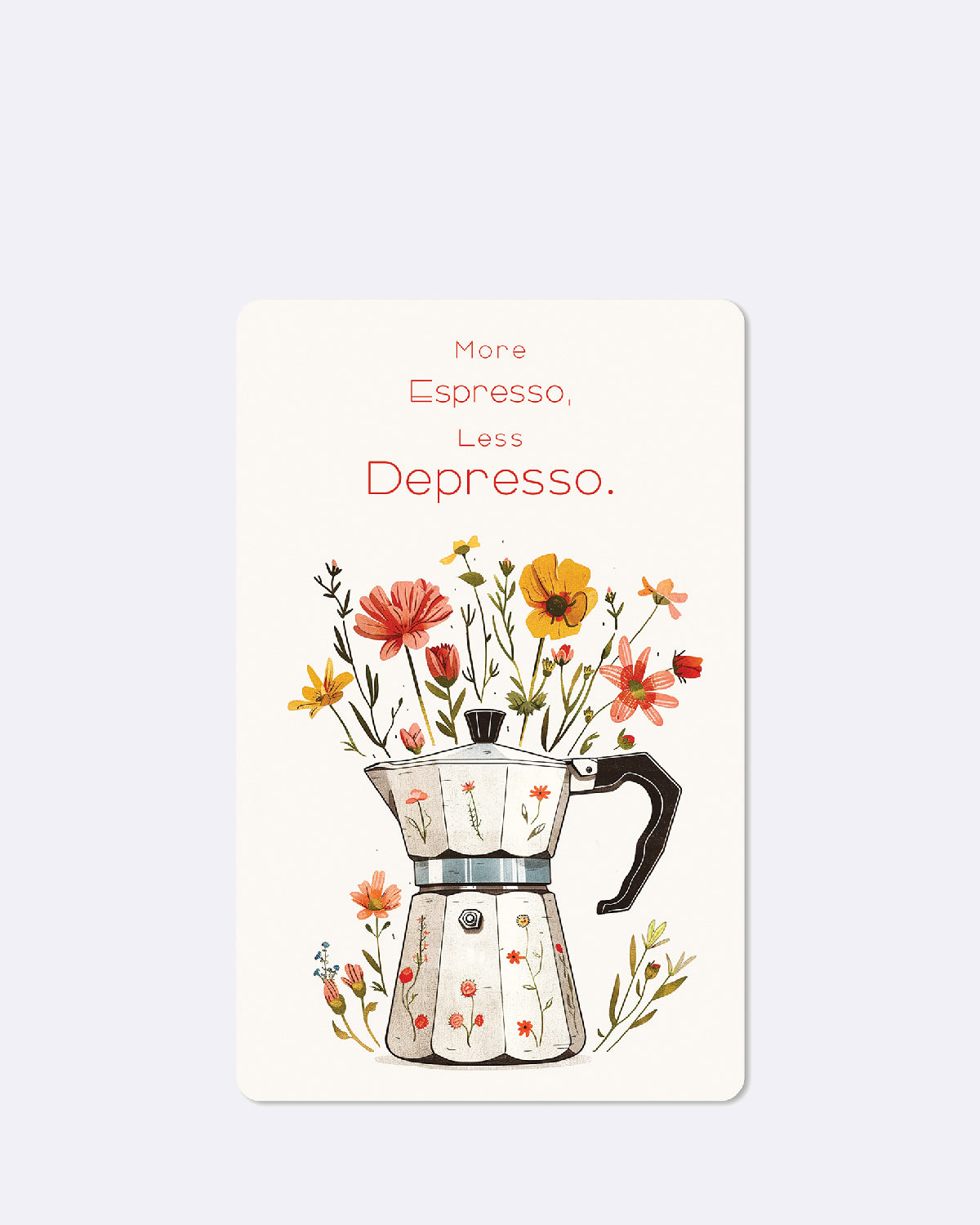ChicMic Luna Card - Mini Postkarte - More Espresso. Less Depresso